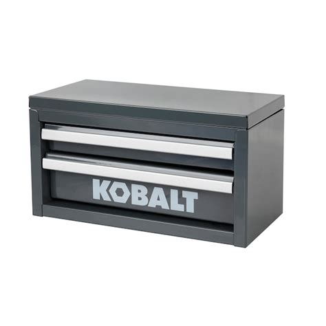 kobalt mini 10.83-in friction 2-drawer gray steel tool box|kobalt mini tools.